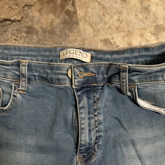 Legend London - Men's Spray-On Ripped Stone Washed Jeans (34x32) - Picture 2 of 7